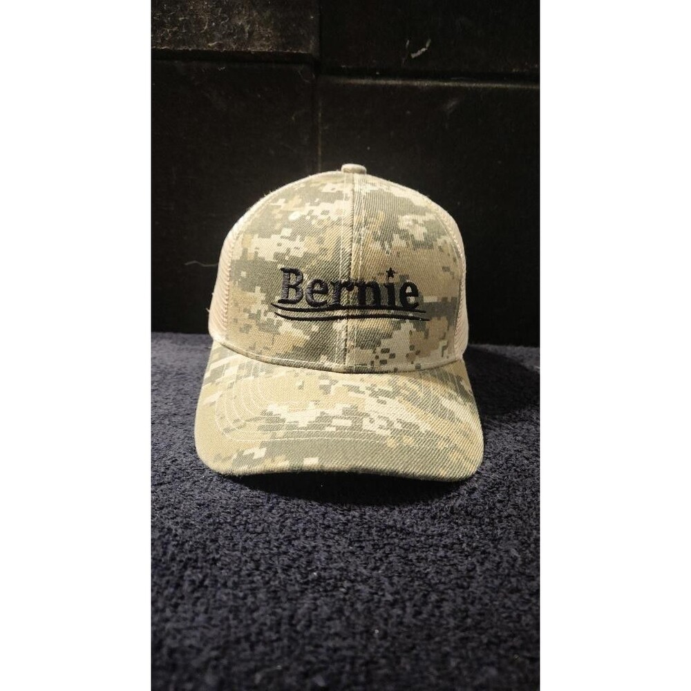 Bernie Sanders Camouflage Black Print Trucker Style SnapBack Hat